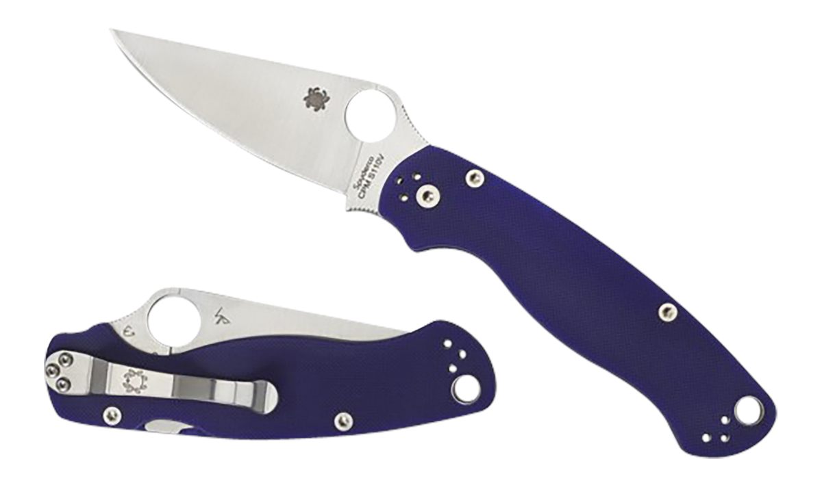 Spyderco C81GPDBL2 Para Military 2 3.42in Folding Plain Satin CPM S110V Bla