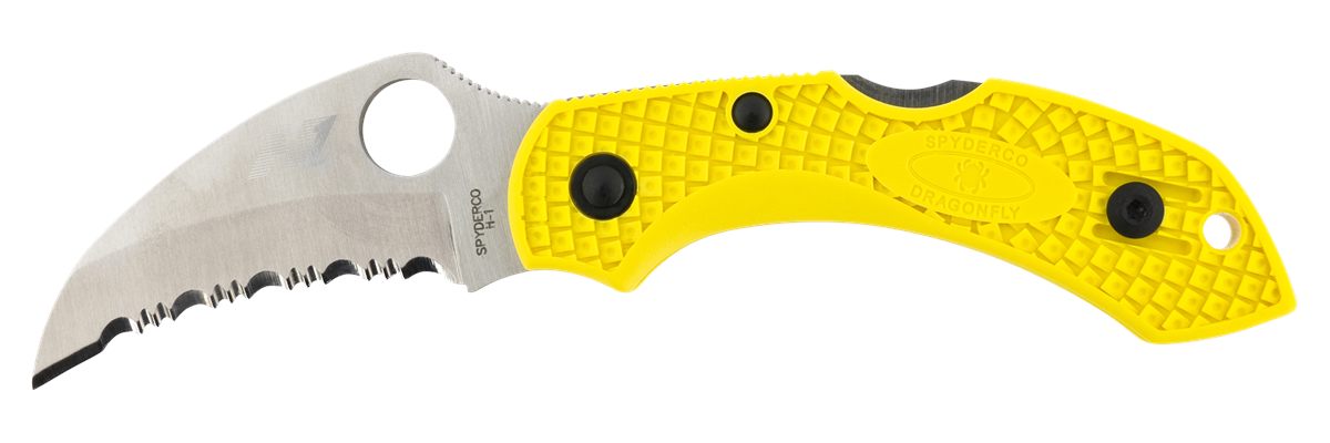 Spyderco C28SYL2HB Dragonfly 2 Salt 2.30in Folding Hawkbill Serrated H2 Ste