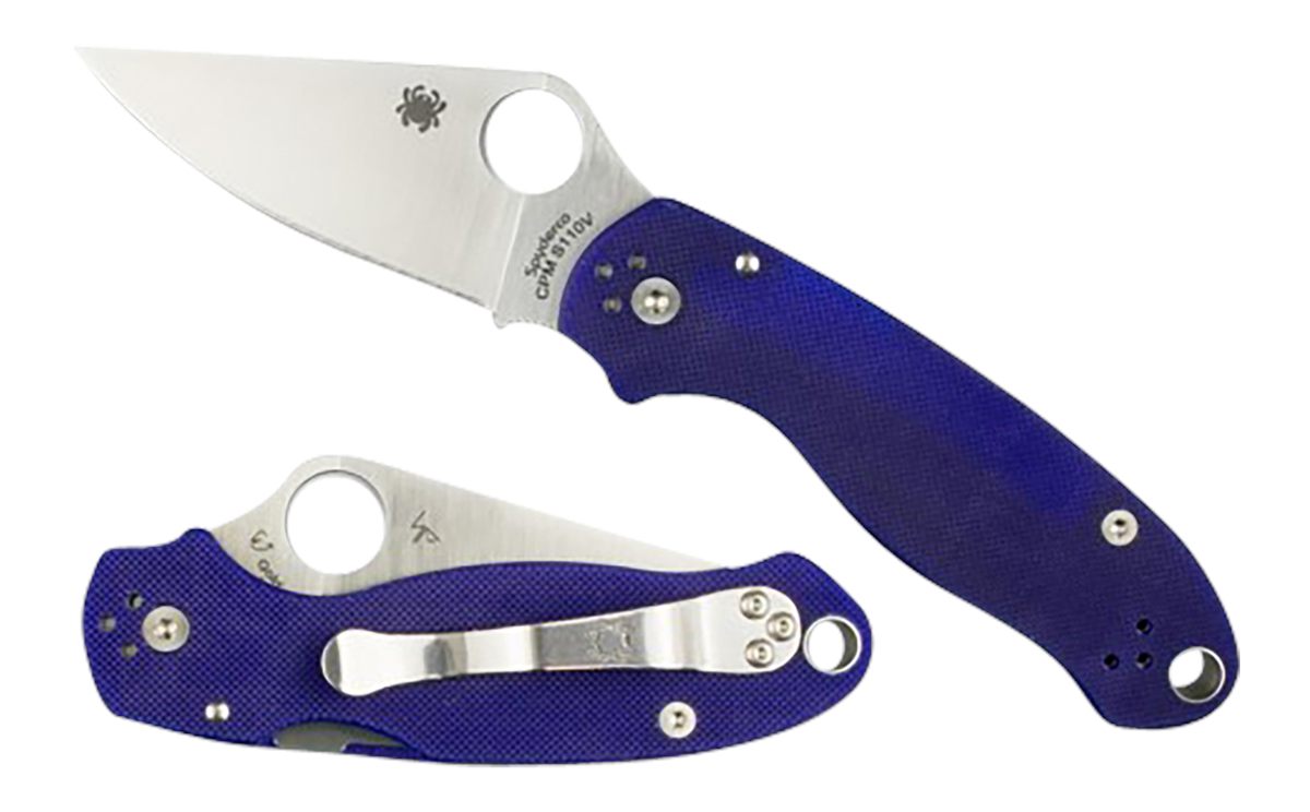 Spyderco C223GPDBL Para 3 2.95in Folding Plain Satin CPM S110V Blade/Dark B