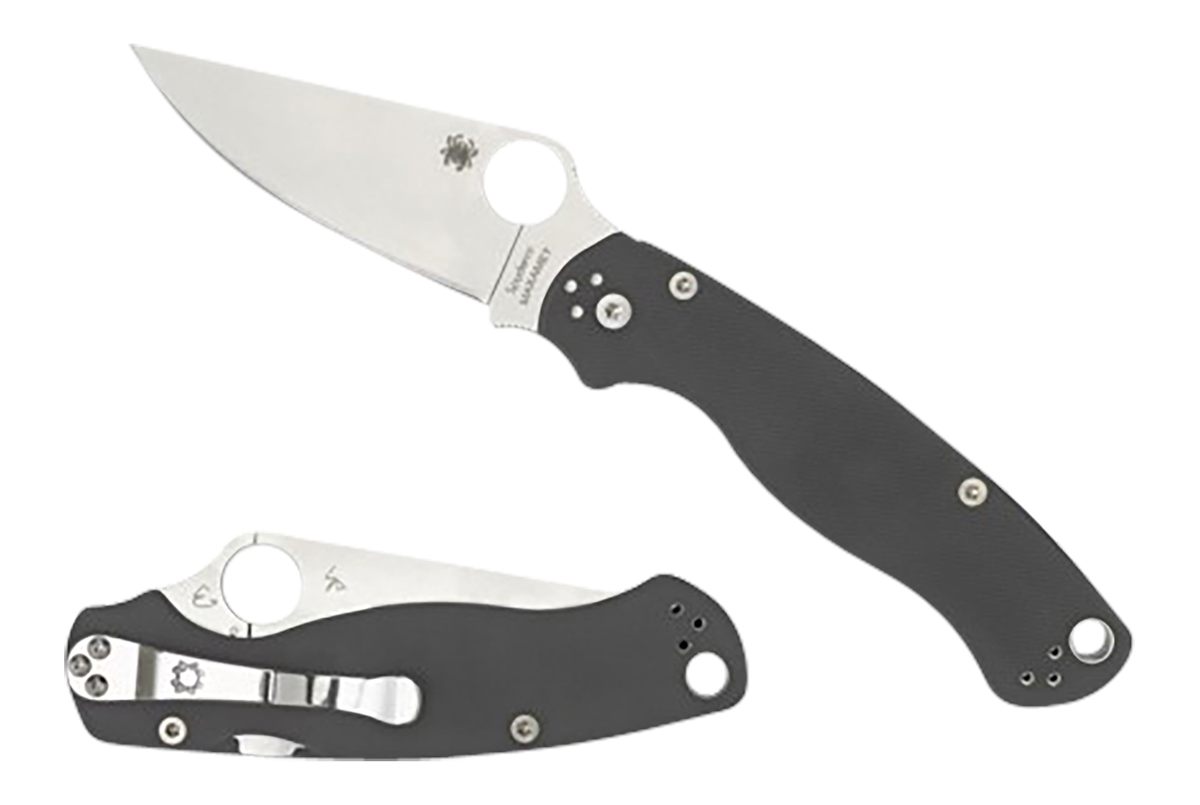 Spyderco C81GPDGY2 Para Military 2 3.47in Folding Plain Satin Maxamet Steel