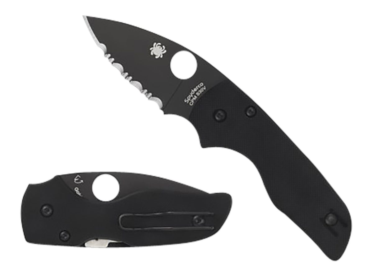 Spyderco C230GPBBK Lil' Native 2.42in Folding Plain Black DLC CPM S30V SS B