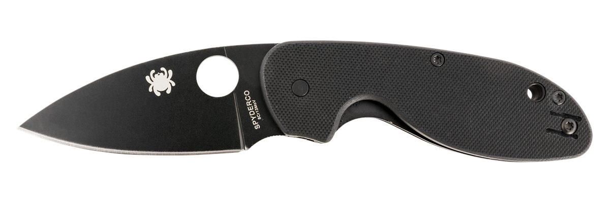 Spyderco C216GPBBK Efficient 2.98in Folding Plain Black DLC 8 Cr13 MoV SS B