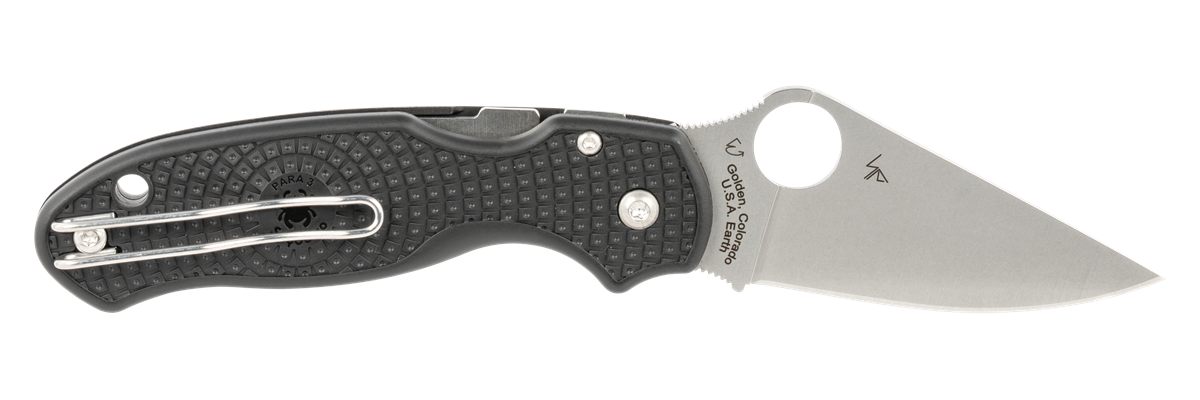 Spyderco C223PBK Para 3 Lightweight 2.92in Folding Clip Point Plain CTS BD1