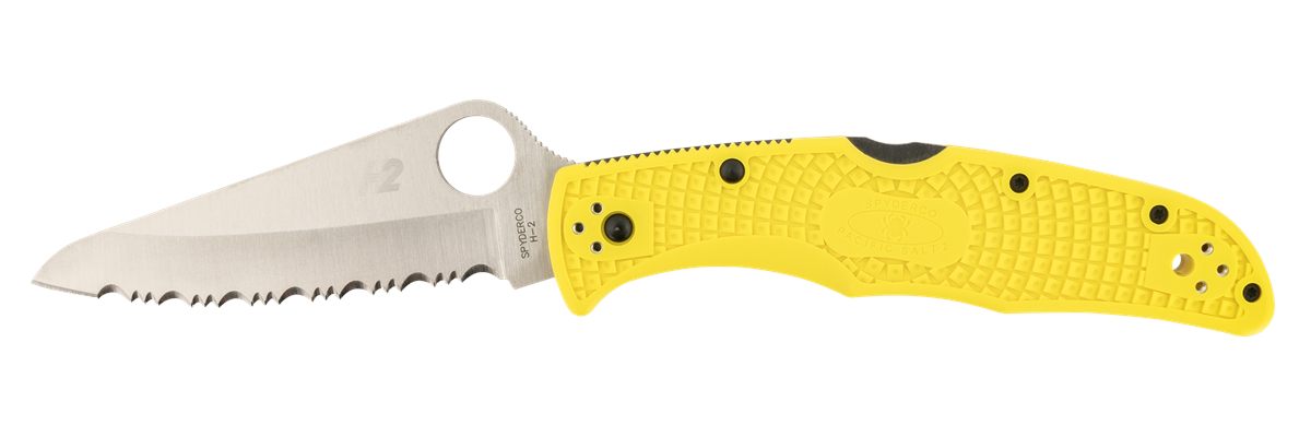 Spyderco C91SYL2 Pacific Salt 2 3.78in Folding Serrated Stonewashed H2 Stee