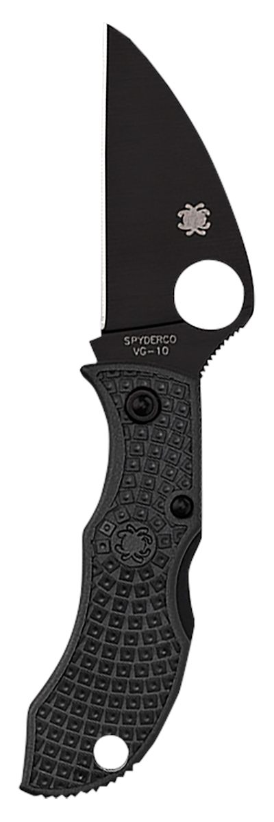 Spyderco MBKWPBK Manbug 1.91in Folding Wharncliffe Plain Non-Reflective Bla