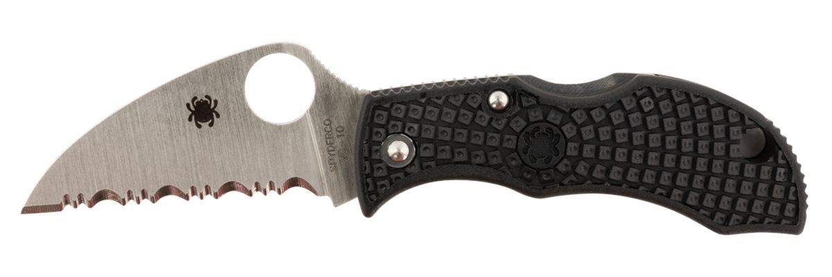 Spyderco Mbkwsb Manbug 1.91in Folding Wharncliffe Serrated Non-Reflective B