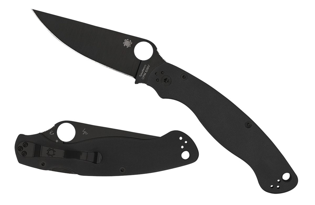 Spyderco C36GPBK2 Military 2 4in Folding Plain Black DLC CPM S30V SS Blade/
