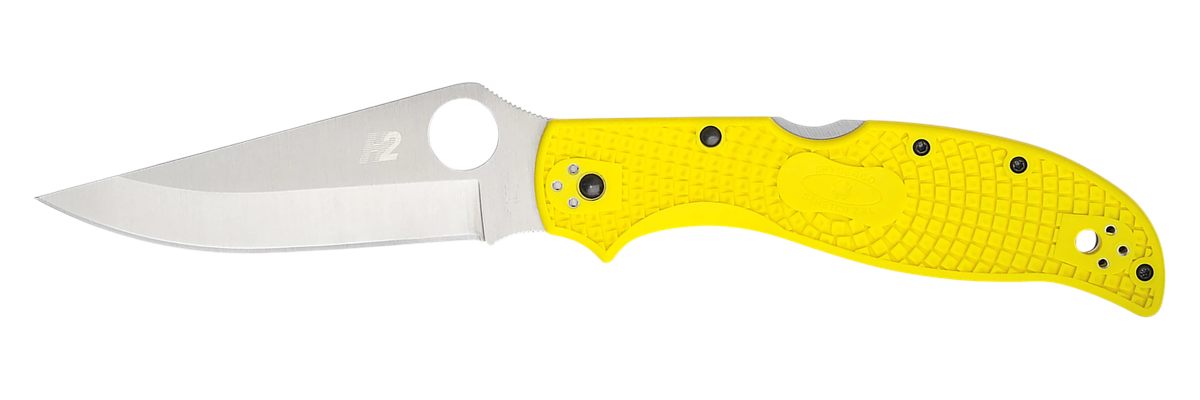 Spyderco C258PYL Stretch 2 XL Lightweight 3.95in Folding Plain Stonewashed