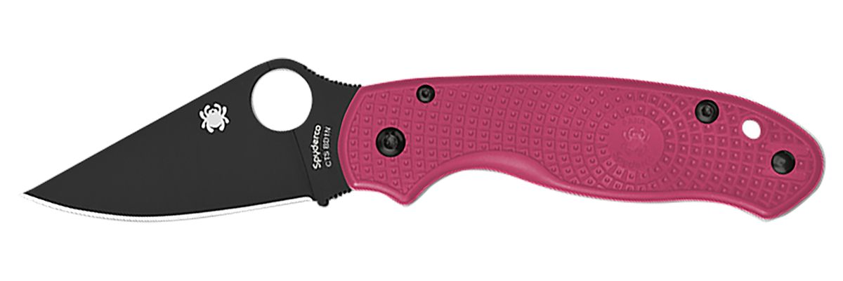 Spyderco C223PPNBK Para 3 Lightweight Breast Cancer EDC 2.93in Folding Plai