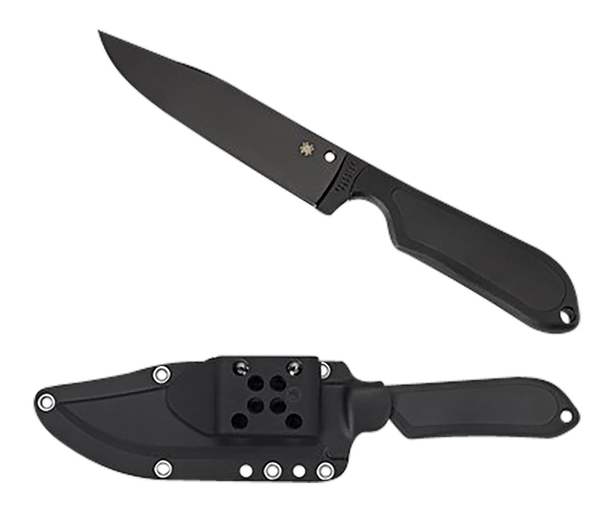 Spyderco FB04PBB Street Bowie 5.05in Fixed Clip Point Plain Black DLC VG-10