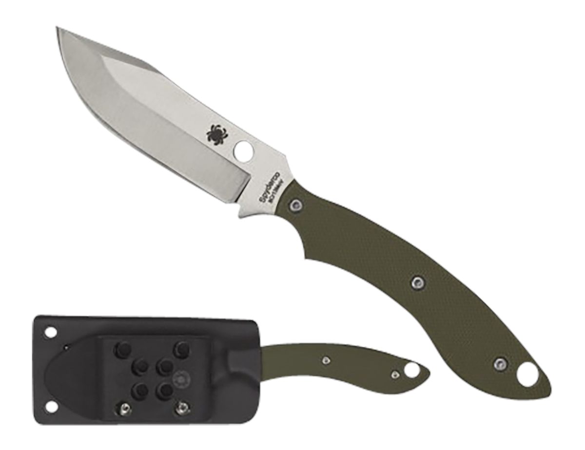 Spyderco FB49GPOD Stok 2.95in Fixed Bowie Plain Stonewashed 8 Cr13 MoV SS B