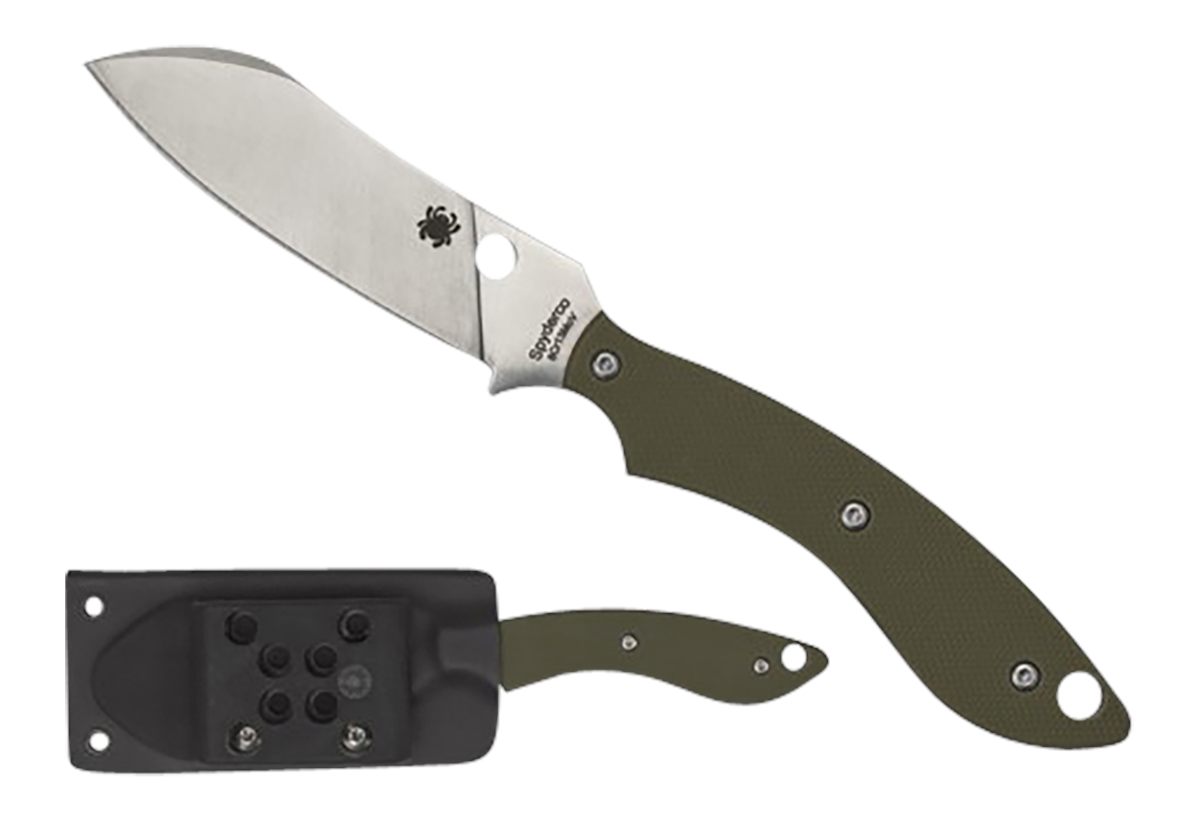 Spyderco FB50GPOD Stok 2.95in Fixed Drop Point Plain Stonewashed 8 Cr13 MoV
