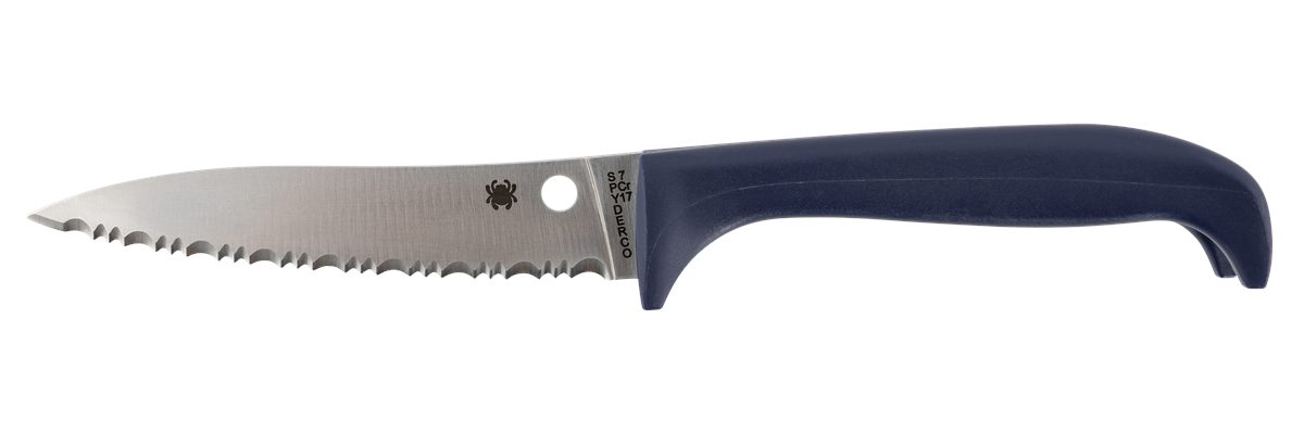 Spyderco K20SPR Counter Puppy 3.48in Fixed Serrated 7 Cr17 MoV SS Blade Pur