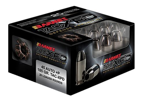 Barnes Bullets 21555 TAC-XPD Defense Handgun 45ACP +P 185gr 20 Per Box/10 C