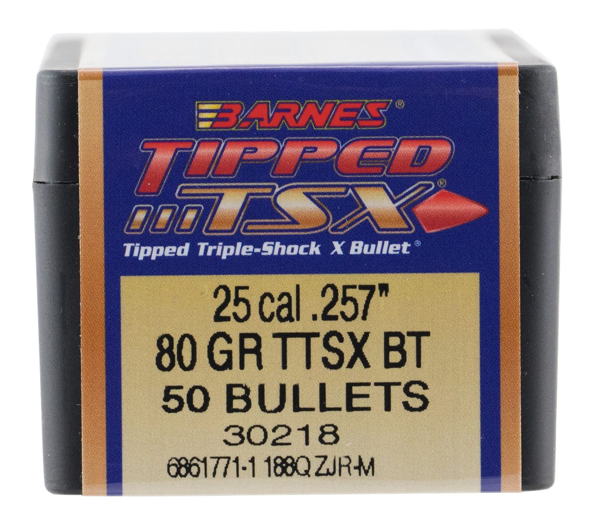 Barnes Tipped TSX (TTSX) Bullets .25 cal .257in 80 gr Ttsxbt 50/ct