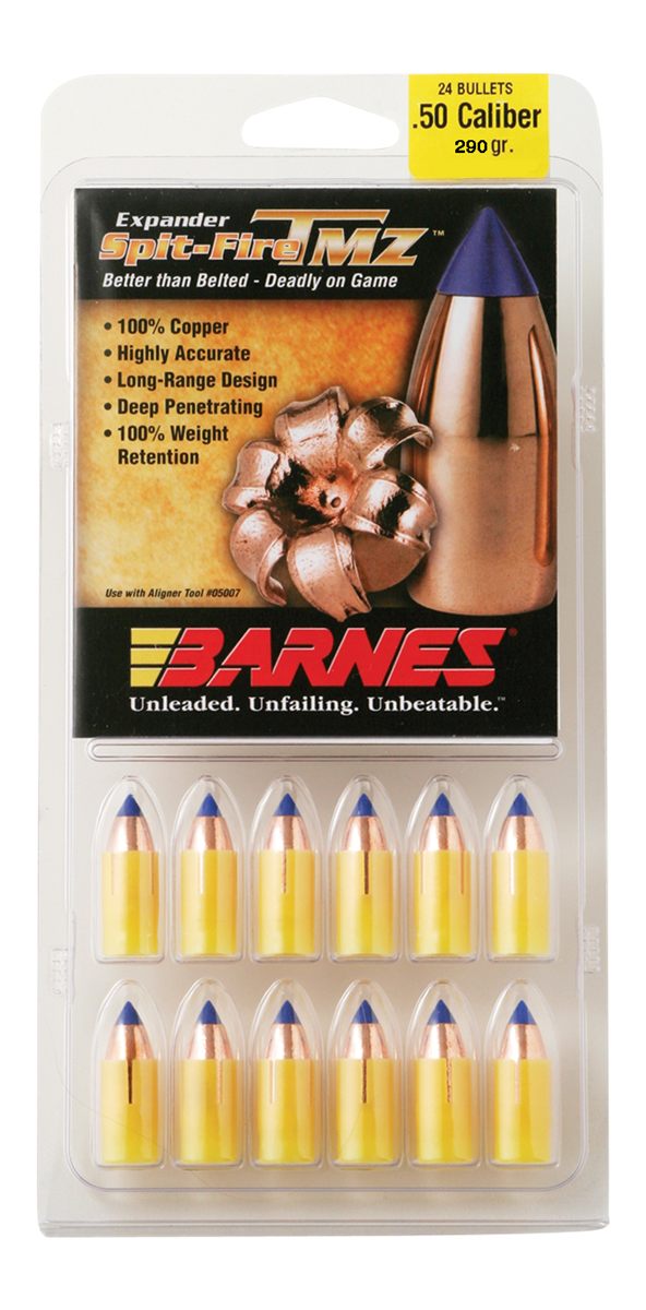 Barnes SpitFire TMZ Muzzleloader Bullets with Sabot .50 cal .451in 290gr Sf