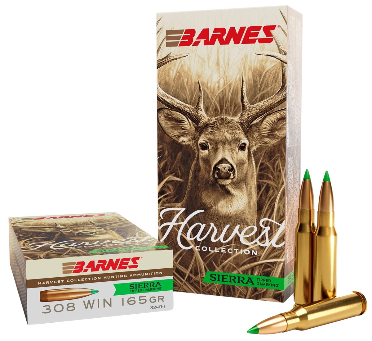 Barnes Bullets 32404 Harvest 308 Win 165gr Sierra Tipped GameKing 20 Per Bo