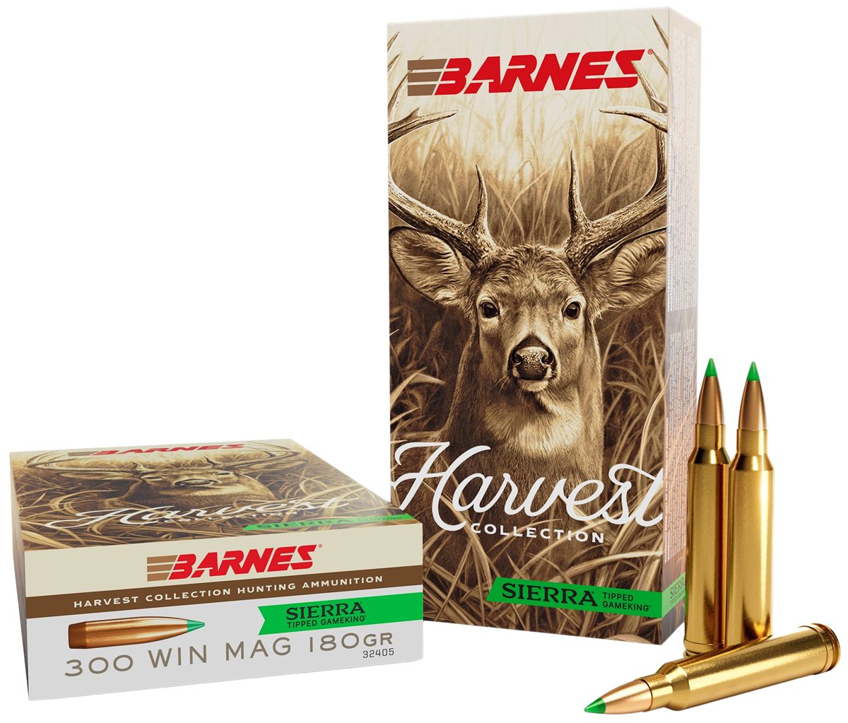 Barnes Bullets 32405 Harvest 300 WinMag 180gr Sierra Tipped GameKing 20 Per