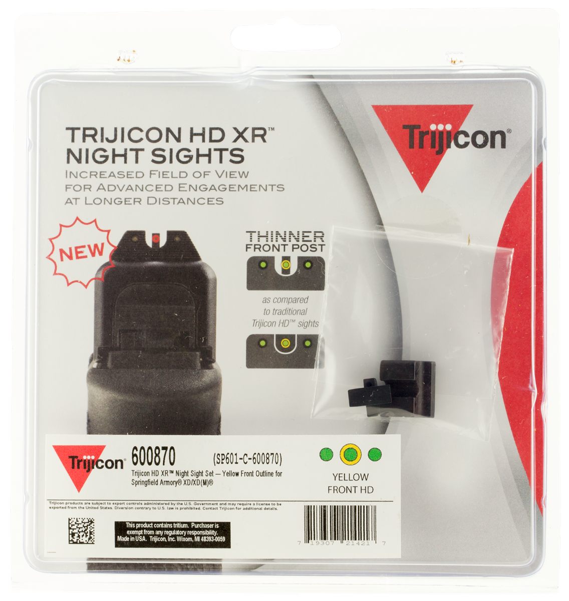 Trijicon SP601-C-600870 HD XR Night Sight Set, Springfield Armory XD, Xd(M)