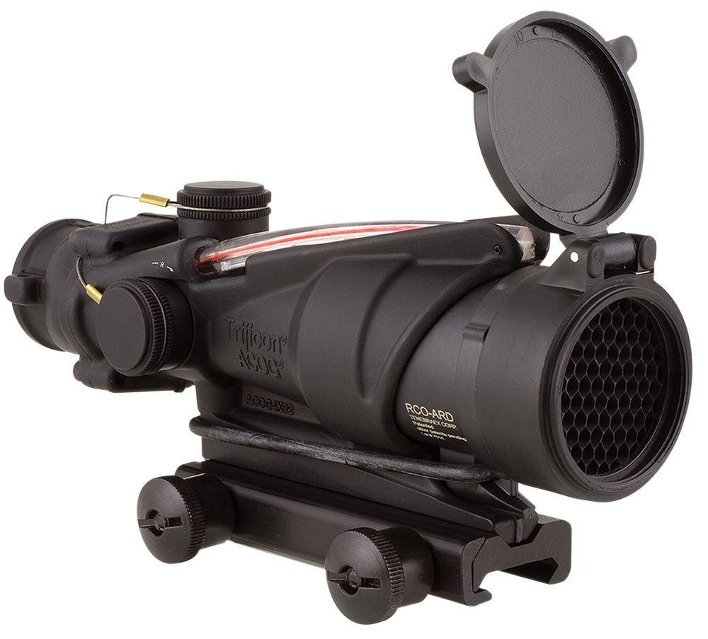 Trijicon 100228 ACOG Black Hardcoat Anodized 4x32mm Illuminated Red Chevron