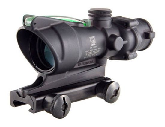 Trijicon 100218 ACOG Black Hardcoat Anodized 4x 32mm Illuminated Green Chev view 3