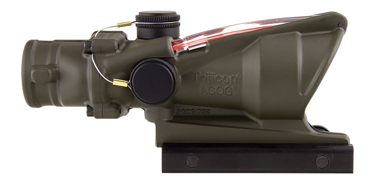 Trijicon 100309 ACOG  OD Green 4x32mm Illuminated Red Chevron .223/5.56 BDC Reticle