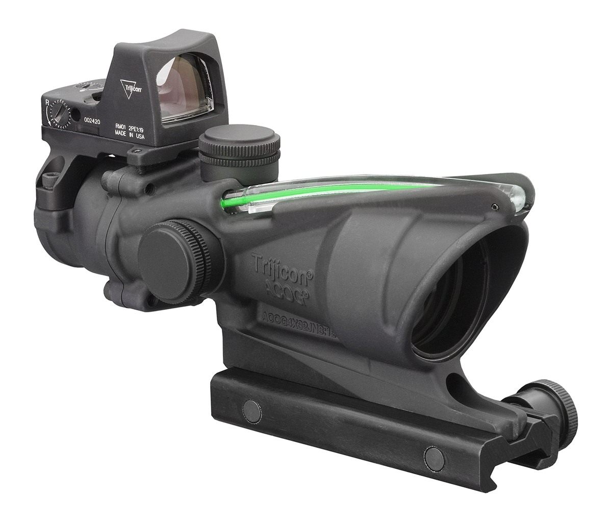 Trijicon 4x32mm ACOG Dual Illumination Green Chevron .223 Reticle 3.25 MOA