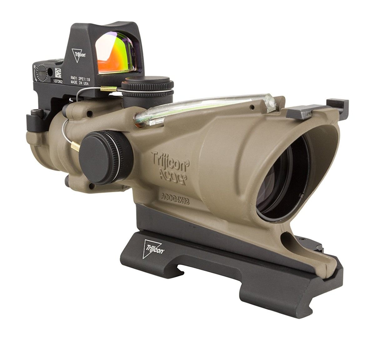 Trijicon 4x32mm ACOG Dual Illumination Green Crosshair Reticle Flat Dark Ea