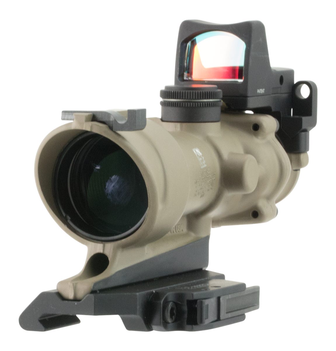 Trijicon 100555 ACOG Ecos Combo Flat Dark Earth 4x32mm Illuminated Amber Cr