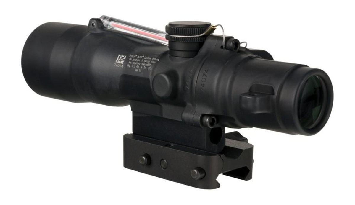 Trijicon Compact ACOG 3x30 Rifle Scope Red Chevron .223/62gr. w/ Mount Illu view 3