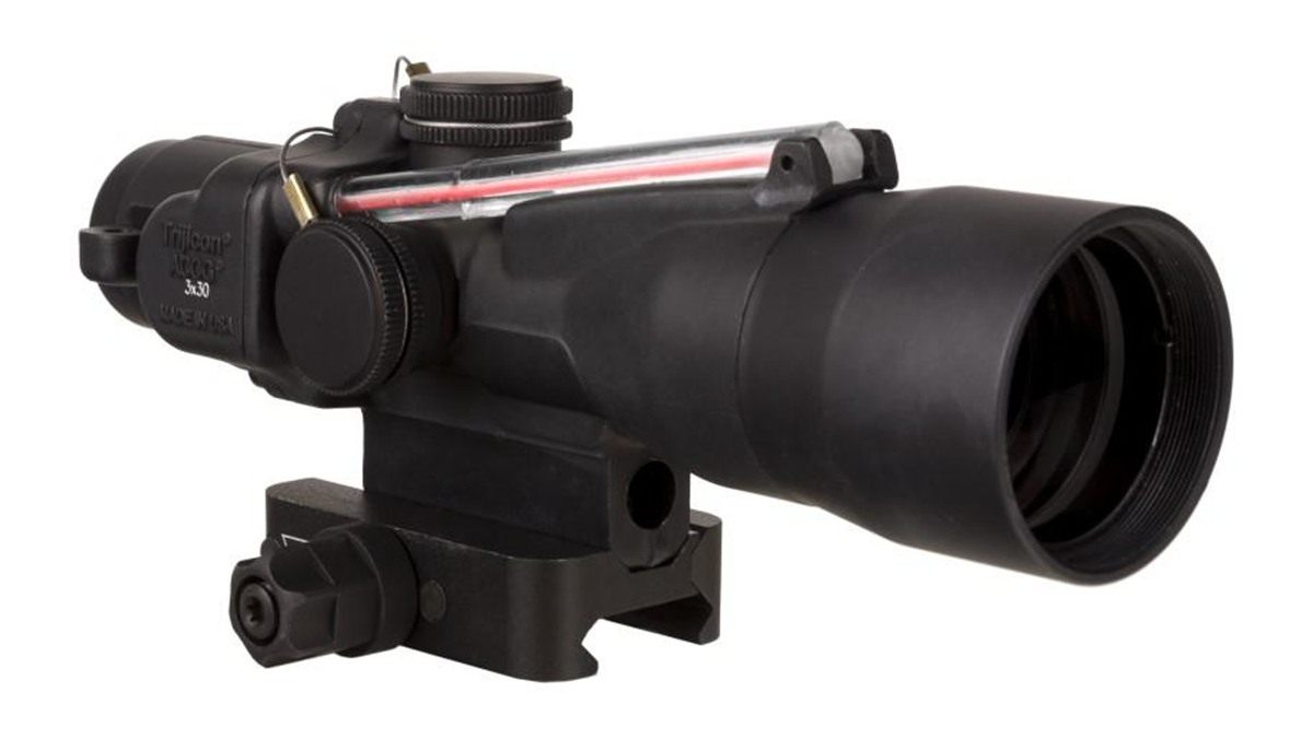 Trijicon Compact ACOG 3x30 Rifle Scope Red Chevron .223/62gr. w/ Mount Illu view 5