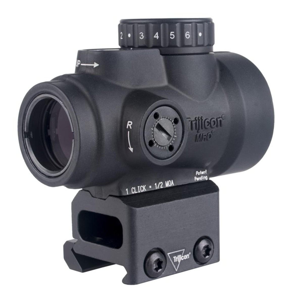 Trijicon 2200302 MRO SD Black 1x25mm 2 MOA Red Dot Reticle Full Co-Witness view 3