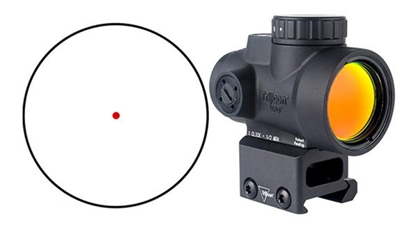 Trijicon 2200302 MRO SD Black 1x25mm 2 MOA Red Dot Reticle Full Co-Witness view 7