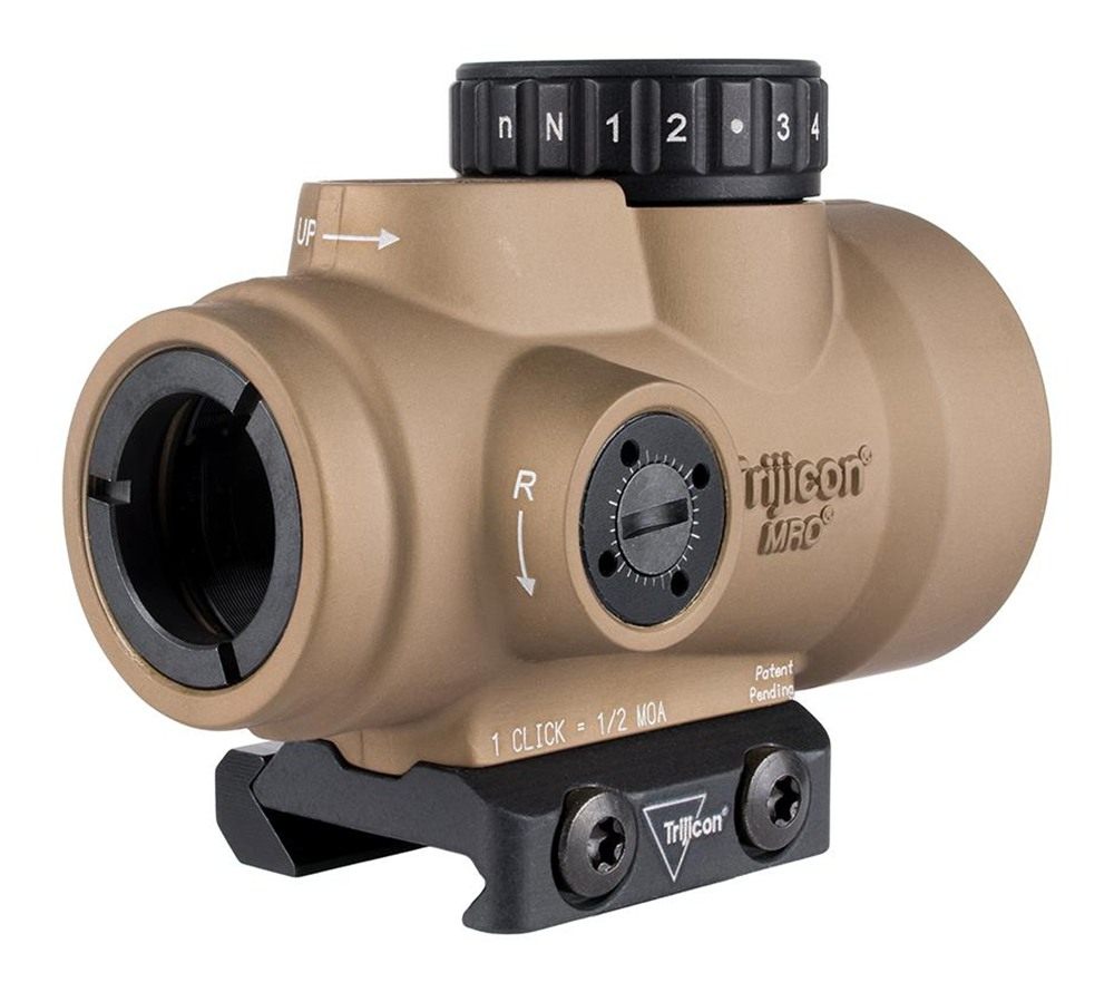 TrijiconInc MRO SD 1x25 Red Dot Sgt w/Adj LED 2.0 MOA Coyote Low Mount view 3