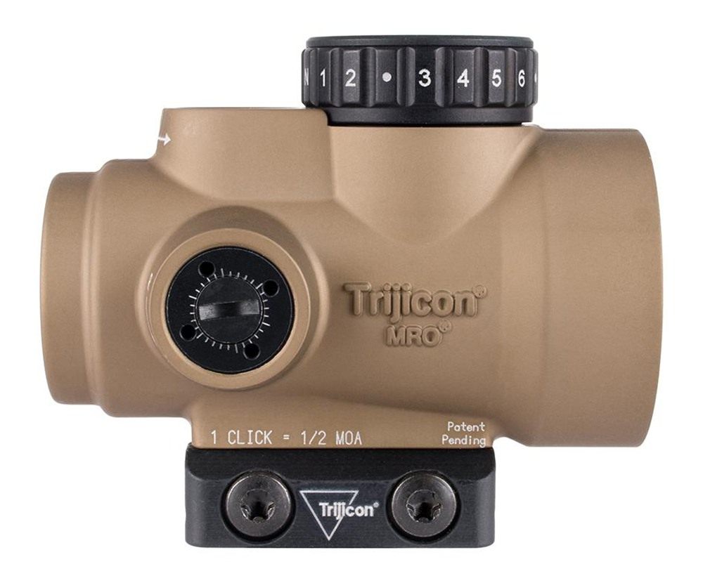 TrijiconInc MRO SD 1x25 Red Dot Sgt w/Adj LED 2.0 MOA Coyote Low Mount view 4