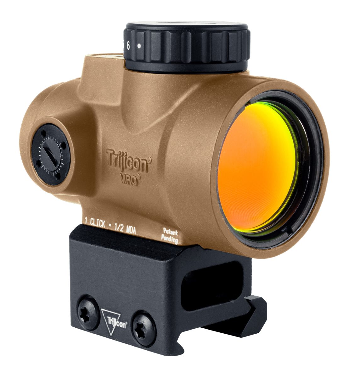 Trijicon 2200327 MRO SD Coyote Tan 1x25mm 2 MOA Red Dot Reticle Full Co-Wit view 2
