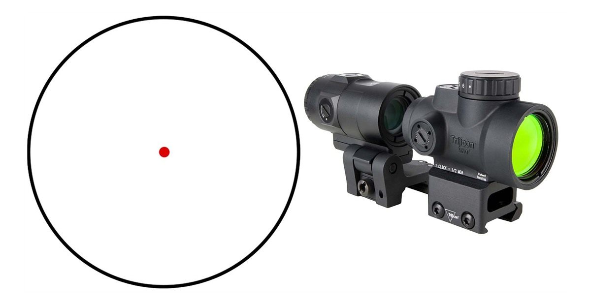 Trijicon 2200367 MRO SD Black 1x 25mm 2 MOA Red Dot Reticle Full Co-Witness view 3