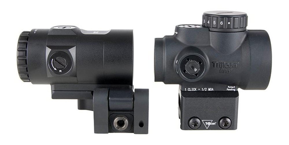 Trijicon 2200367 MRO SD Black 1x 25mm 2 MOA Red Dot Reticle Full Co-Witness view 4