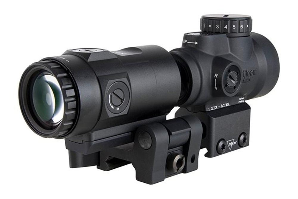 Trijicon 2200367 MRO SD Black 1x 25mm 2 MOA Red Dot Reticle Full Co-Witness view 6