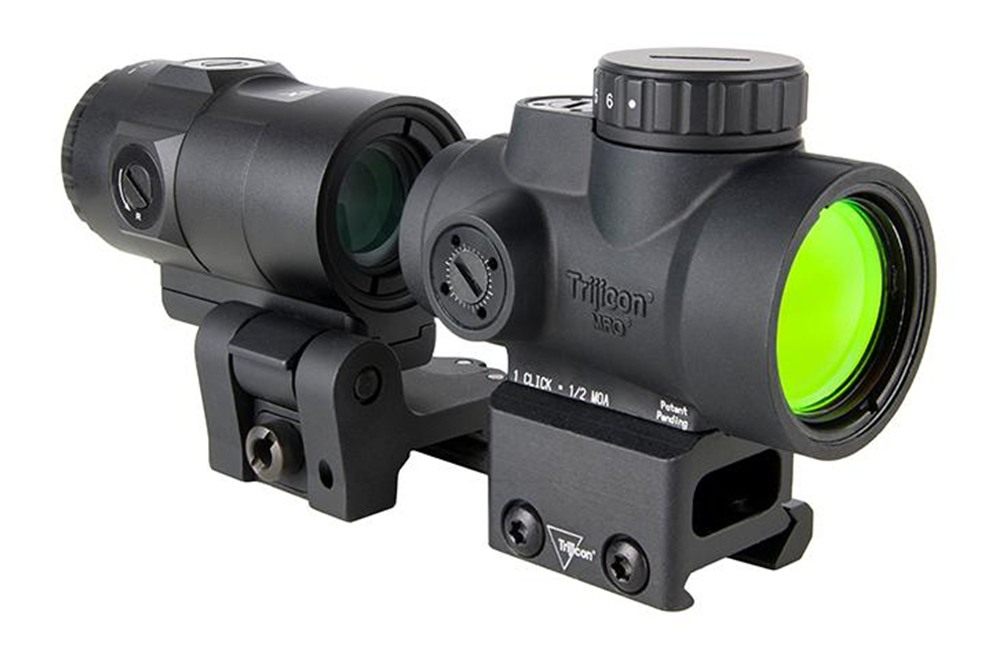 Trijicon 2200367 MRO SD Black 1x 25mm 2 MOA Red Dot Reticle Full Co-Witness view 7
