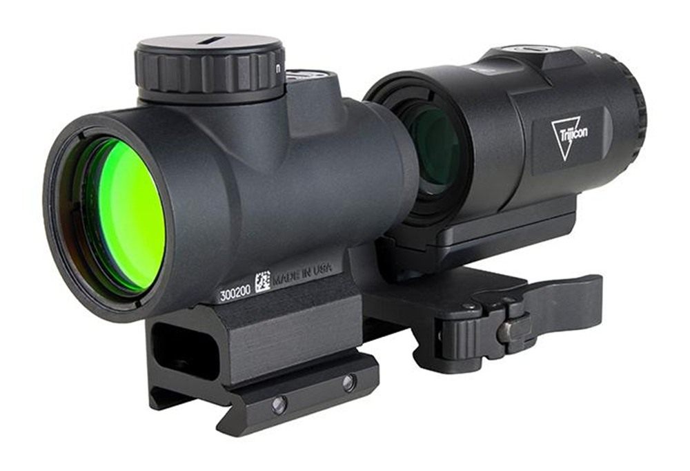 Trijicon 2200367 MRO SD Black 1x 25mm 2 MOA Red Dot Reticle Full Co-Witness view 8