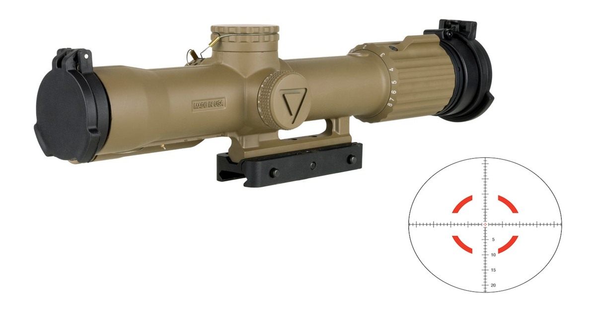 Trijicon Trj 2400021 Vcog 1-8x28 Red Mrad Crosshair Fde view 2