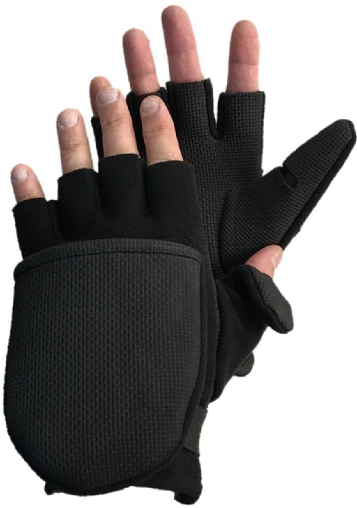 Glacier Glove Alaska River Flip Mitt-xl(black) Windproof/2mm Neoprene-palm/