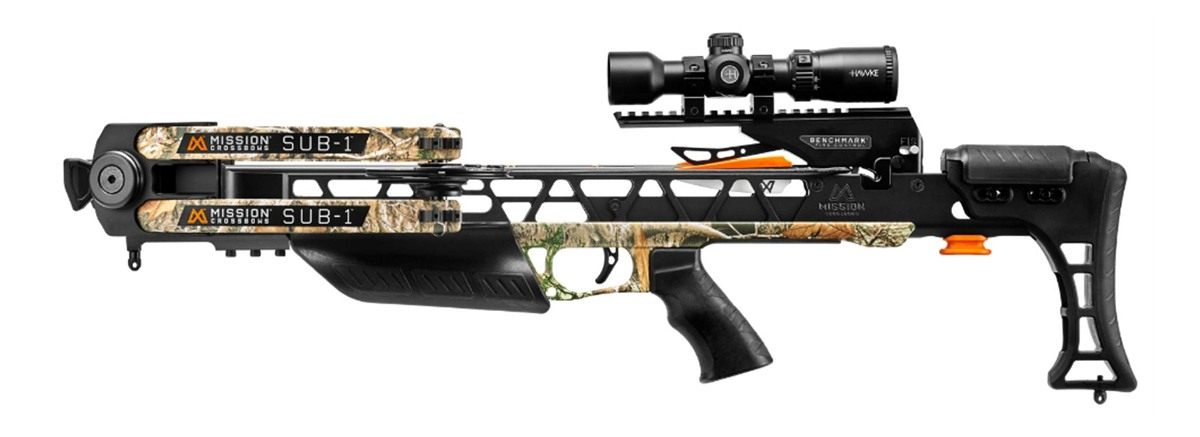 Mission Archery Sub-1 Camo 385 FPS Realtree Edge Crossbow with Pro Package