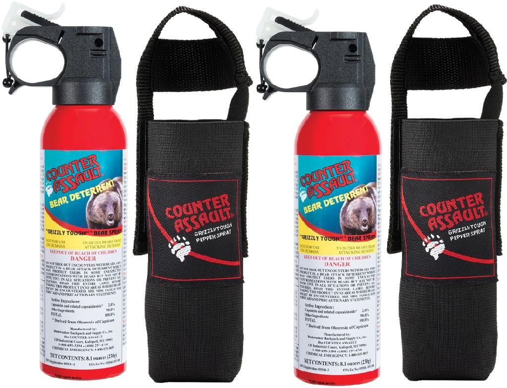Counter Assault Bear Spray With Holsters 2pack 8.1oz Value PK 32ft (ca-12xh
