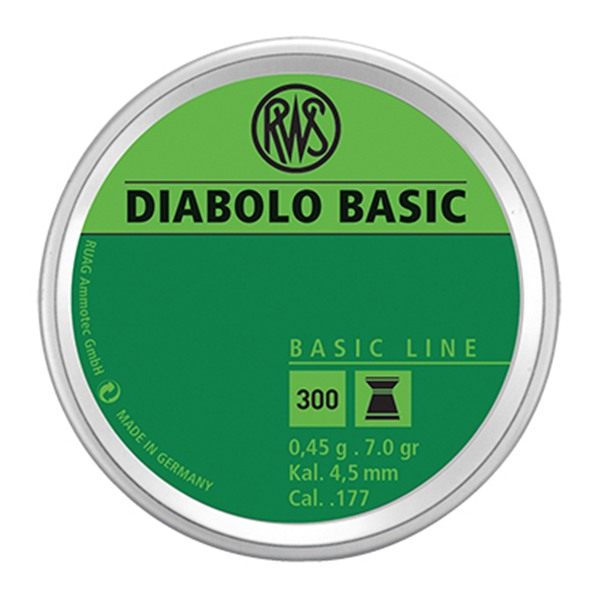 RWS PELLETS .177 DIABOLO BASIC LINE 7.0 GRAINS 300-PACK view 5
