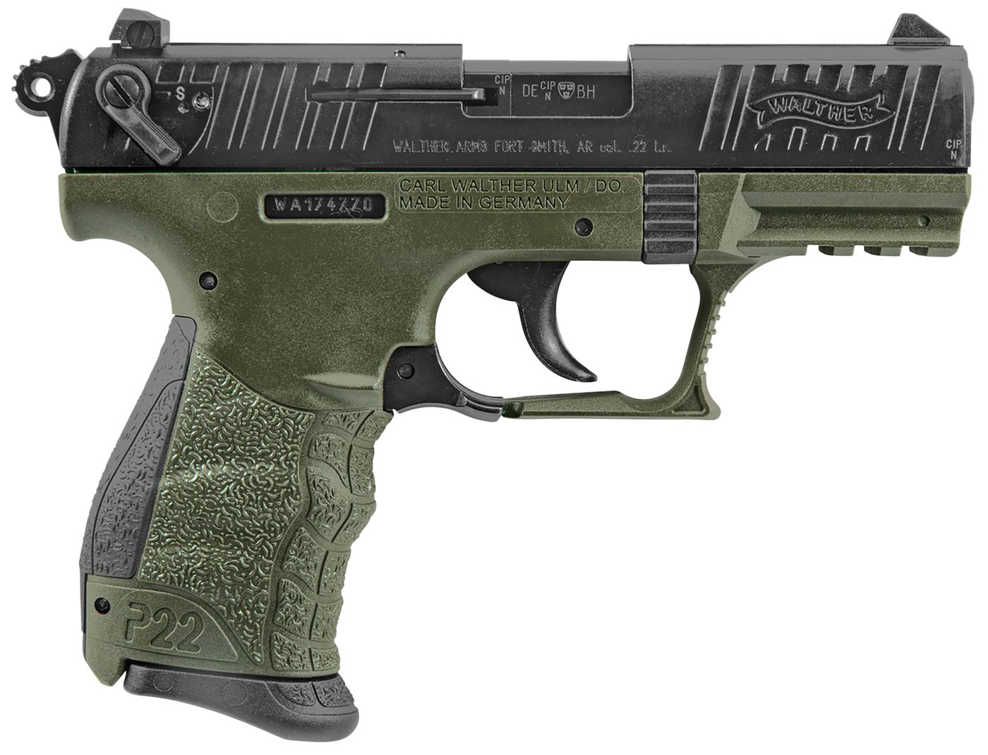 Walther Arms 5120338 P22 Military CA Compliant 22 LR 10+1 3.42in Matte Blac