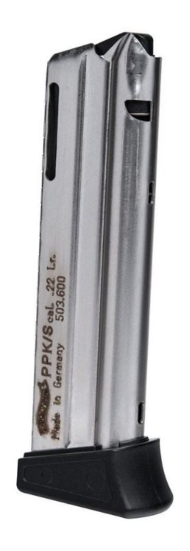 Walther PPK/S Handgun Magazine w/Finger Rest Steel Nickel Plated .22 LR 10/ view 2