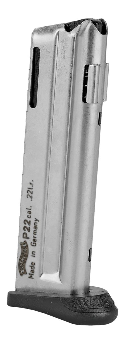 Walther Colt P22 Q-Style Handgun Magazine w/Finger Rest Stainless .22 LR 10