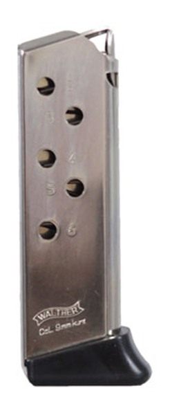 Walther Arms 2246010 PPK 6rd Detachable w/Finger Rest 380 ACP Nickel Steel view 2